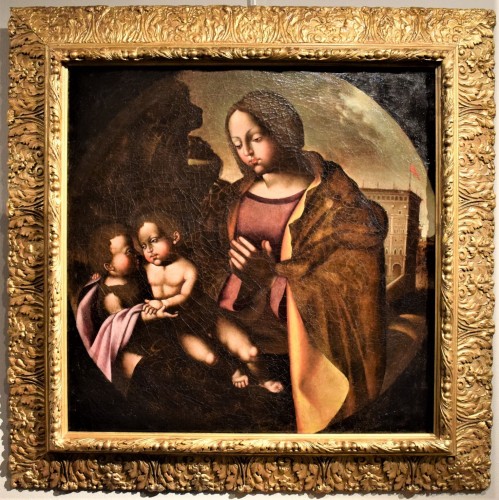 Antiquités - La Vierge à l'Enfant et San Jean Baptiste - École Flamande du XVIe siècle